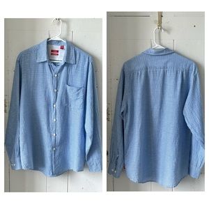 Izod Men's Island Linen Gingham Button Down Shirt